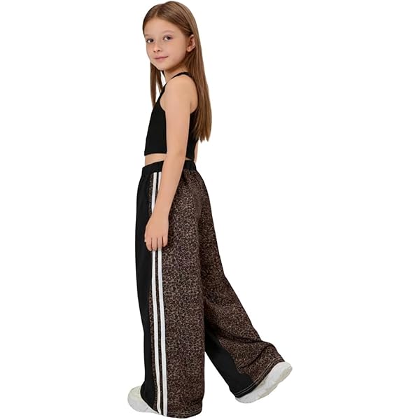 Amazon.com: SHENHE Girl's Y2k Leopard Print Pants Wide Leg Baggy